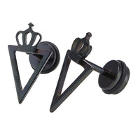 Cargar imagen en el visor de la galería, Fake Piercing Expander schwarz spitzes Dreieck Krone Schaubverschluss Edelstahl - chic - net.de

