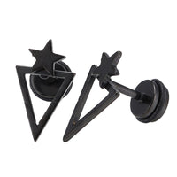 Load image into Gallery viewer, Fake Piercing Expander schwarz spitzes Dreieck Stern Schaubverschluss Edelstahl - chic - net.de
