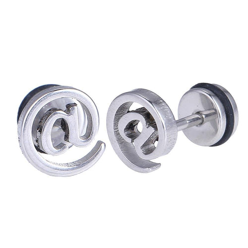 Fake Piercing Expander silber Farben @ Zeichen Schaubverschluss Edelstahl - chic - net.de