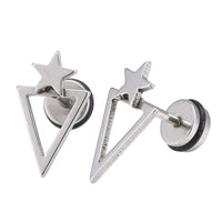 Cargar imagen en el visor de la galería, Fake Piercing Expander silber Farben spitzes Dreieck Stern Schaubverschluss Edelstahl - chic - net.de
