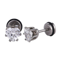 Load image into Gallery viewer, Fake Piercing Expander silber Zirkonia Stein weiß Herzform Schaubverschluss Edelstahl - chic - net.de
