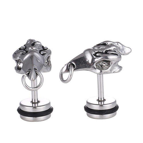 Fake Piercing Expander silberfarben Adler Kopf Schnabel mit Ring Schaubverschluss Edelstahl - chic - net.de
