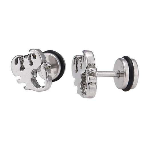 Fake Piercing Expander Skorpion groß silberfarben Schraubverschluss Edelstahl - chic - net.de