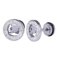 Cargar imagen en el visor de la galería, Fake Plug Piercing Edelstahl silberfarben Rand Zirkonia Steine Totenkopf Schädel - chic - net.de
