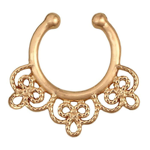 Fake Septum Piercing goldfarben Schleifen Geflecht Edelstahl - chic - net.de