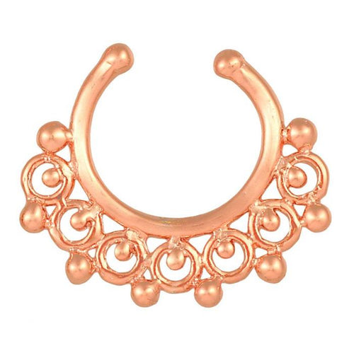 Fake Septum Piercing rosegolden Kreise mit Kugel Edelstahl - chic - net.de