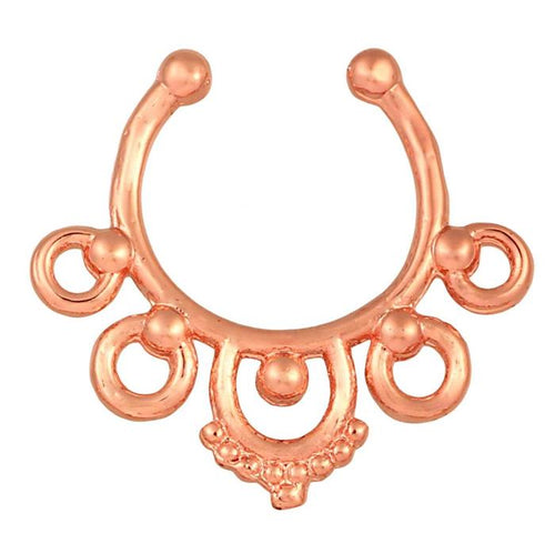 Fake Septum Piercing rosegolden Kugeln im Kreis Edelstahl - chic - net.de