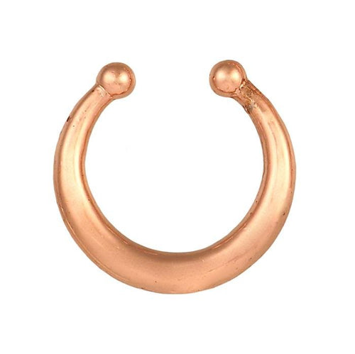 Fake Septum Piercing rosegolden Ring schlicht Kugeln Edelstahl Hufeisen - chic - net.de