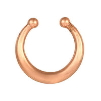Load image into Gallery viewer, Fake Septum Piercing rosegolden Ring schlicht Kugeln Edelstahl Hufeisen - chic - net.de
