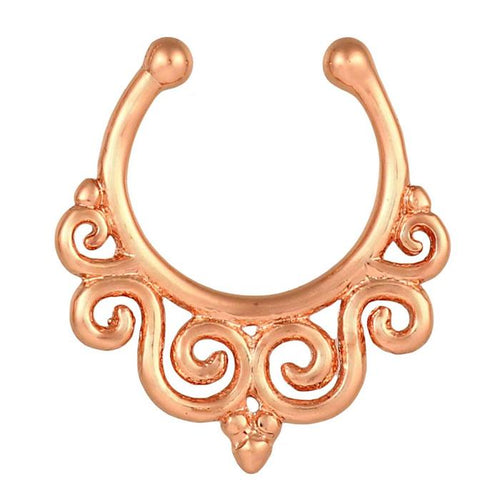 Fake Septum Piercing rosegolden Schörkel Spiralen Edelstahl - chic - net.de