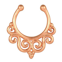 Load image into Gallery viewer, Fake Septum Piercing rosegolden Schörkel Spiralen Edelstahl - chic - net.de
