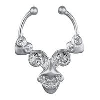 Load image into Gallery viewer, Fake Septum Piercing silberfarben Herzen Spiralen Tropfen mittig Edelstahl - chic - net.de

