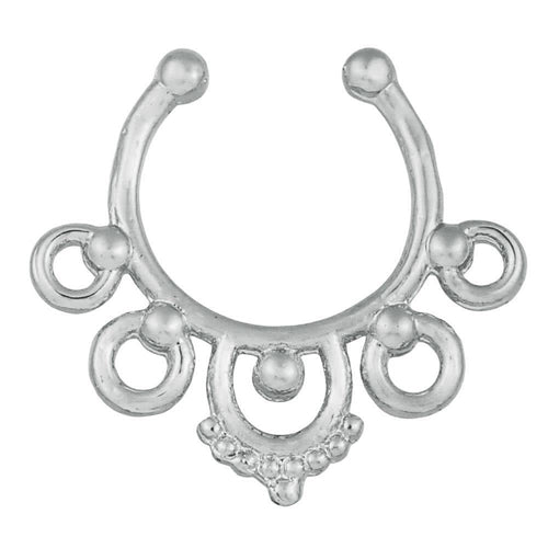 Fake Septum Piercing silberfarben Kugeln im Kreis Edelstahl - chic - net.de