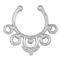 Load image into Gallery viewer, Fake Septum Piercing silberfarben Kugeln im Kreis Edelstahl - chic - net.de
