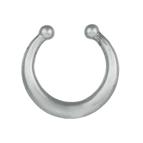 Fake Septum Piercing silbern Ring schlicht Kugeln Edelstahl Hufeisen - chic - net.de