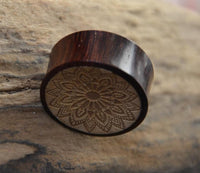 Cargar imagen en el visor de la galería, Flesh Plug Holz Dahlie hell dunkel double flared - chic - net.de
