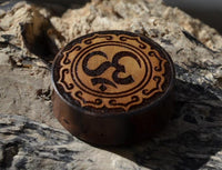 Cargar imagen en el visor de la galería, Flesh Plug Holz Om in Blume double flared - chic - net.de
