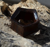 Load image into Gallery viewer, Flesh Tunnel Holz Fünfeck Pentagon dunkel double flared - chic - net.de
