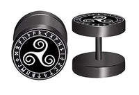 Load image into Gallery viewer, Fake Plug Piercing Edelstahl 10mm Blume des Lebens Viking
