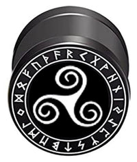 Load image into Gallery viewer, Fake Plug Piercing Edelstahl 10mm Blume des Lebens Viking
