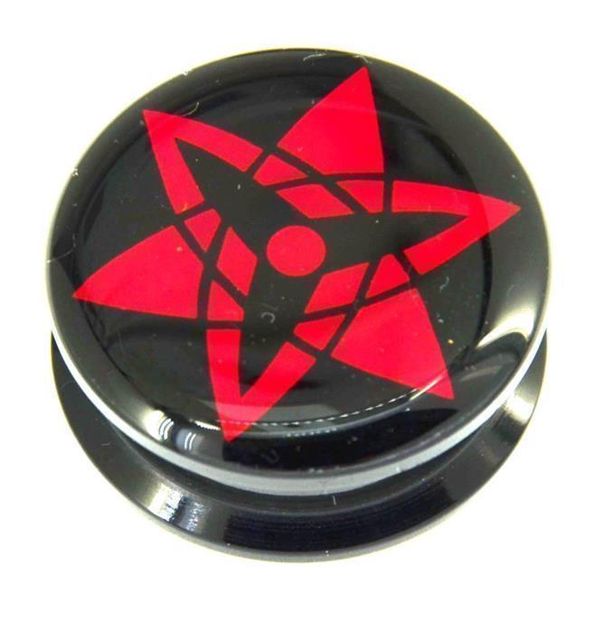 Schraub Plug Acryl Sharingan schwarz rot Sasuke eternal