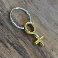 Load image into Gallery viewer, Piercing Klemmkugel Ring Brass Edelstahl Symbol weiblich
