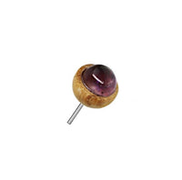 Load image into Gallery viewer, Gewindelose Piercing Enden 0.45mm Holz Stein Halbkugel - chic - net.de
