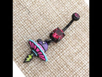 Load image into Gallery viewer, Glitzer Bauchnabel Piercing Edelstahl Zirkonia Ufo pink - chic - net.de
