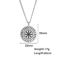 Load image into Gallery viewer, Halskette Edelstahl Valknut Vegvisir Runenrand Karabiner - chic - net.de
