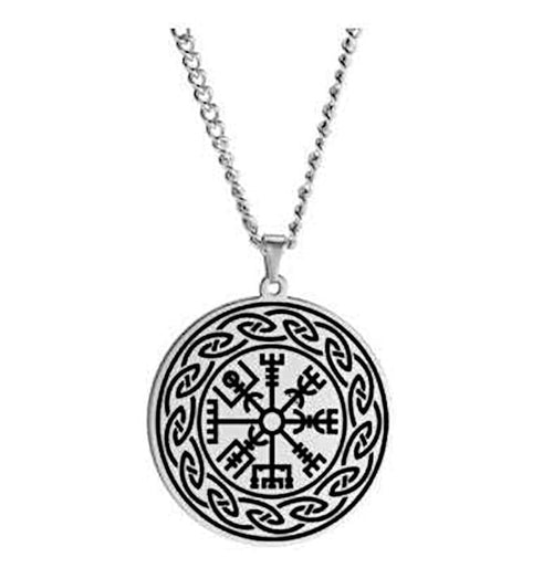 Halskette Edelstahl Vegvisir Celtic Rand Karabiner - chic - net.de
