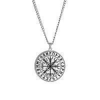 Load image into Gallery viewer, Halskette Edelstahl Vegvisir Runenrand Karabiner - chic - net.de
