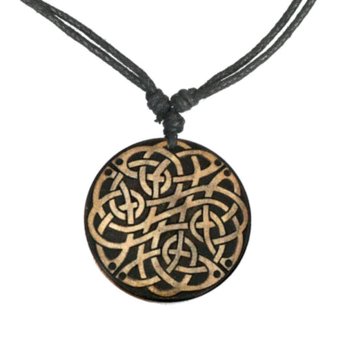 Halskette Holz verstellbar Anhänger keltischer Knoten - chic - net.de