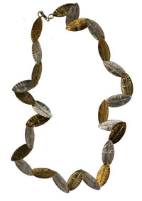 Cargar imagen en el visor de la galería, Halskette Silber 925 vergoldet Blätter gold 25cm - chic - net.de
