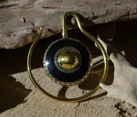 Load image into Gallery viewer, Tribal-Ohrgewicht Messing Harzeinlage Ohrgewicht 3mm
