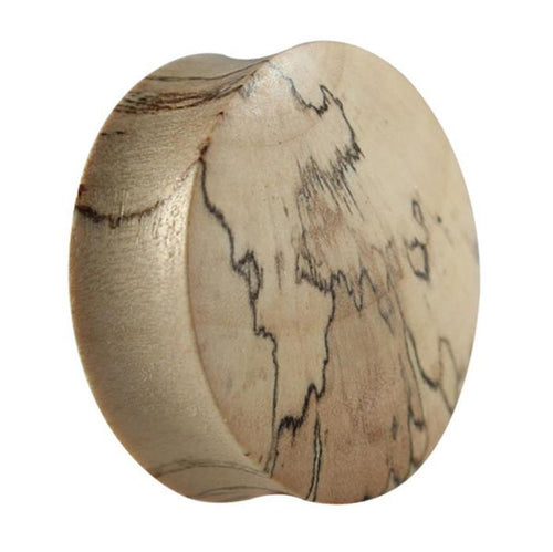 The Bananenholz Plug Naturmaserung is a hand-carved, double flared wood plug featuring smooth, curved edges and unique natural grain patterns, giving this tribal tunnel ear expander an organic look.