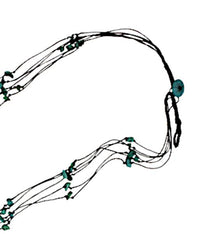 Load image into Gallery viewer, Halskette schwarz türkis Stein Perlen Kette mehrlagig 39cm
