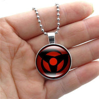Load image into Gallery viewer, Halskette Kugel Kette Kakashi Sharingan rot schwarz silber
