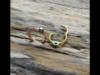 Load image into Gallery viewer, Klapp Segment Ring Piercing gold rotgold Türkis - chic - net.de
