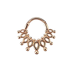 Cargar imagen en el visor de la galería, Klapp Segmentring Piercing Punkte Edelstahl Gold PVD - chic - net.de
