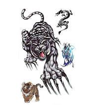 Load image into Gallery viewer, Klebe Tattoo Chinesischer Drache schwarz blau Tiger weiß braun 4 Motive 1 Bogen - chic - net.de
