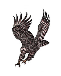 Load image into Gallery viewer, Klebetattoo Adler grau beige Sturzflug Flügel groß 1 Motive 1 Bogen - chic - net.de
