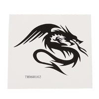 Cargar imagen en el visor de la galería, Klebetattoo temporär Tribal Feuer speihender Drache schwarz 1 Motiv 1 Bogen - chic - net.de
