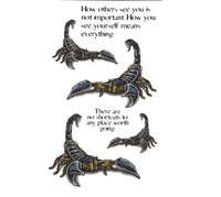 Load image into Gallery viewer, Klebetattoos Tattoo 3D Skorpione gute Sprüche Selbstbewusstsein 1 Bogen 6 Motive - chic - net.de
