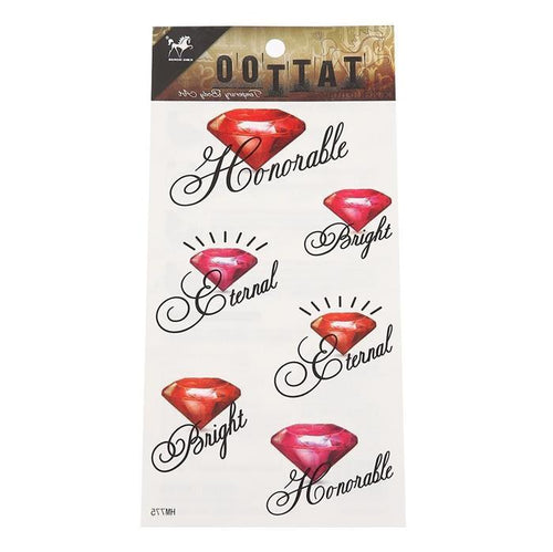 Klebetattoos Tattoo Honorable Bright Eternal rote Diamanten 1 Bogen 6 Motive - chic - net.de