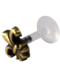 Cargar imagen en el visor de la galería, Labret Lippen Piercing Acryl Lilie antik gold Brass Tragus - chic - net.de
