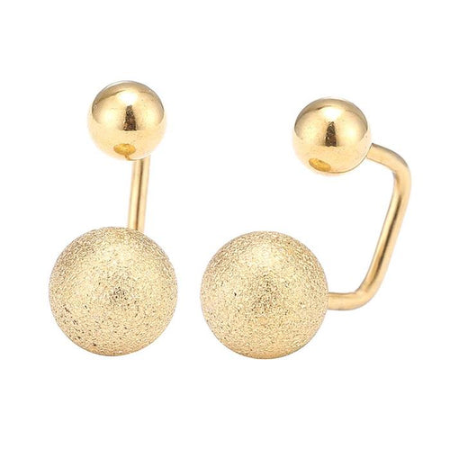 Long Staples Barbell 90 Grad Schraubverschluss zwei Kugeln golden glitzer - chic - net.de