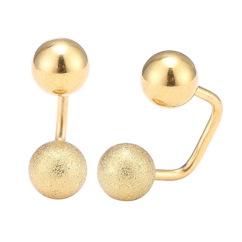 Long Staples Barbell 90 Grad Schraubverschluss zwei Kugeln golden glitzer - chic - net.de