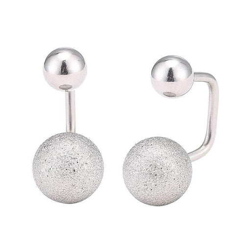 Long Staples Barbell 90 Grad Schraubverschluss zwei Kugeln große Kugel glitzer silberfarben - chic - net.de