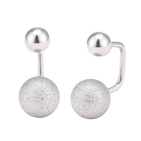 Cargar imagen en el visor de la galería, Long Staples Barbell 90 Grad Schraubverschluss zwei Kugeln große Kugel glitzer silberfarben - chic - net.de
