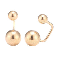 Cargar imagen en el visor de la galería, Long Staples Barbell 90 Grad Schraubverschluss zwei Kugeln große und klein bronzefarben - chic - net.de
